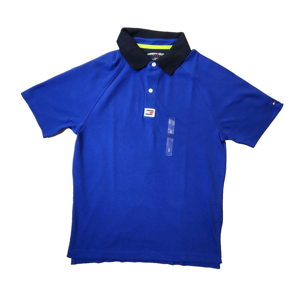 Tommy Hilfiger Men's Polo Sport Slim Fit Shirt,Blue, Size Small NWT